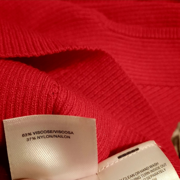 Anne Klein Shirt Women's Large Red Sleeveless Ribbed Turtleneck Sweater Top - Picture 9 of 10